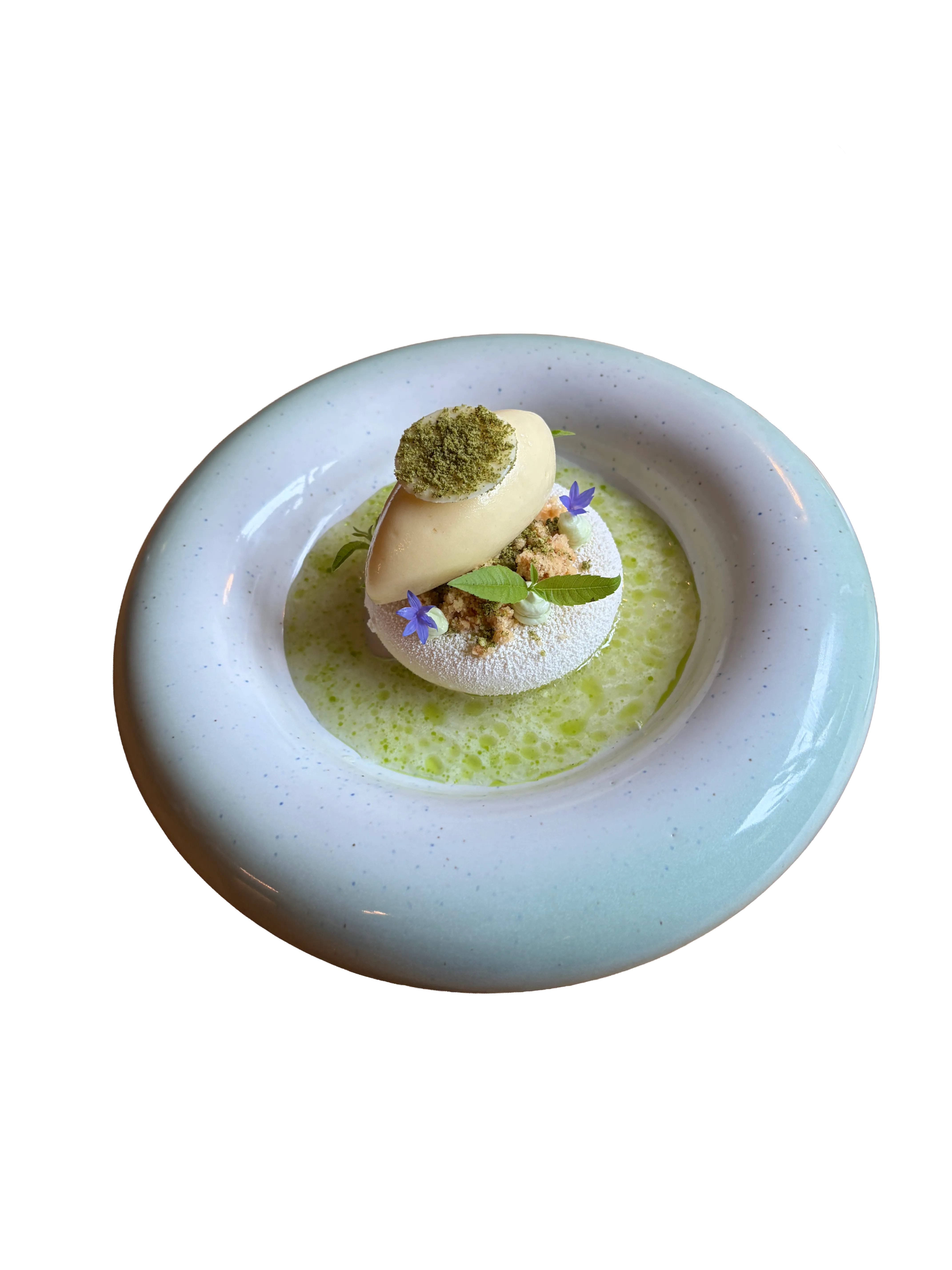 Ziegenkäsemousse mit Yuzueiscreme
